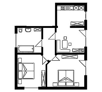 Grundriss Ferienwohnung Typ A Gottlesried